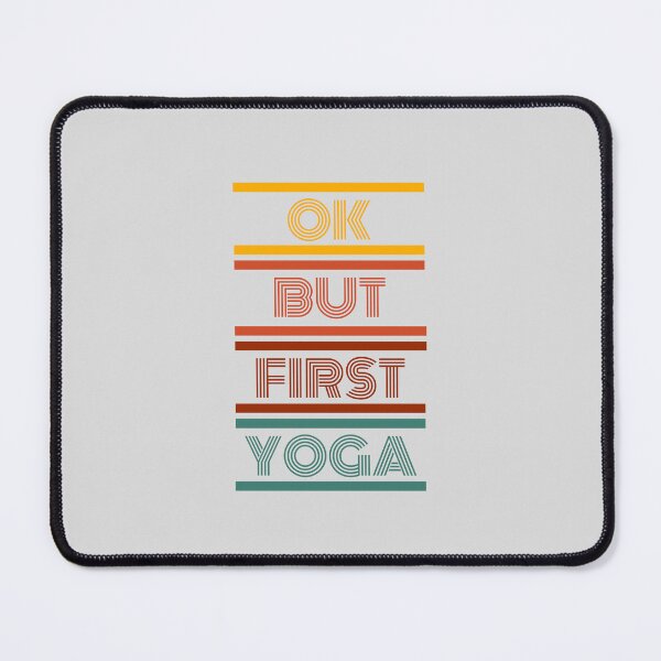 Item preview, Okay But First Yoga | Retro Yoga Quotes Quote Jokes | Vintage Retro Yoga Christmas Birthday Funny Gift for Girl Mom Woman designed and sold by JooArtPrints ★★★★★.