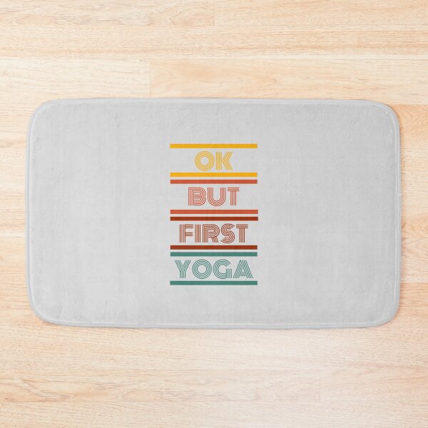 Item preview, Okay But First Yoga | Retro Yoga Quotes Quote Jokes | Vintage Retro Yoga Christmas Birthday Funny Gift for Girl Mom Woman designed and sold by JooArtPrints  ★★★★★.
