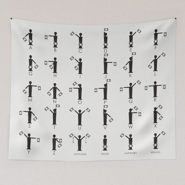 Item preview, Flag language, waving alphabet or semaphore infographic and guide designed and sold by Iris Luckhaus.