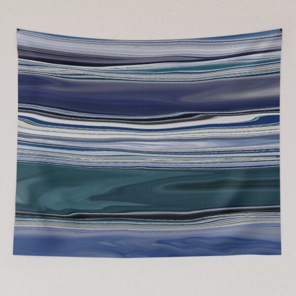 Item preview, Ocean Abstract Horizontal Stripes Beachy Vibes Beach House Décor Art 16 of 20  designed and sold by Beachy.