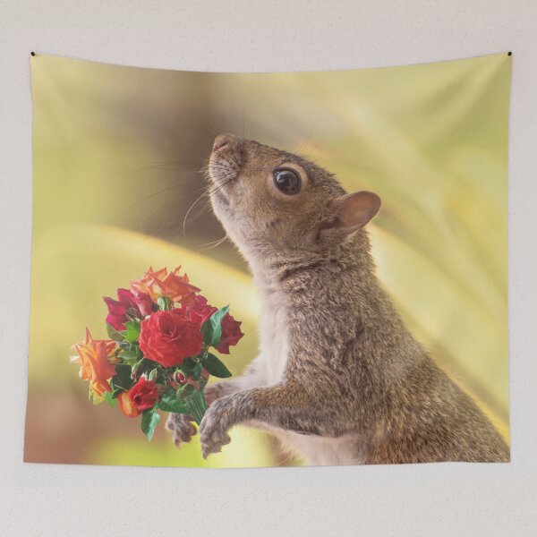 Item preview, Squirrel with roses for you designed and sold by Zina Stromberg.