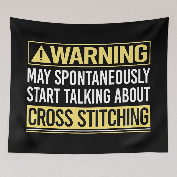 Item preview, Warning About Cross Stitching designed and sold by WrightTrouble.