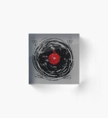 Enchanting Vinyl Records Vintage Twirls Acrylic Block