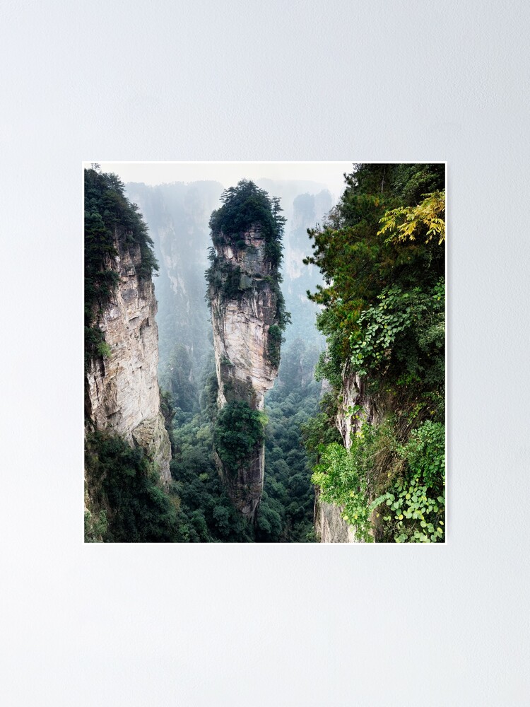 Mountain Spire In Zhangjiajie National Forest Park China Art Photo Print Poster By Artnudephotos Redbubble