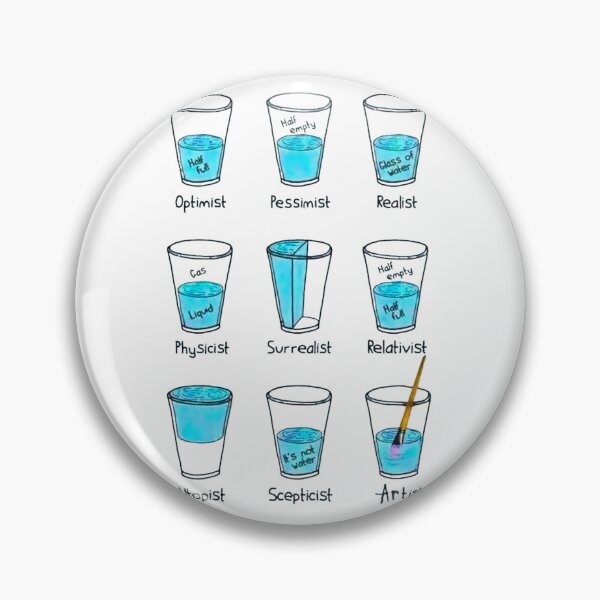 Item preview, GLASS OF WATER OPTIMIST PESSIMIST REALIST ETC / Cool and Funny designs designed and sold by DRK7DSGN.