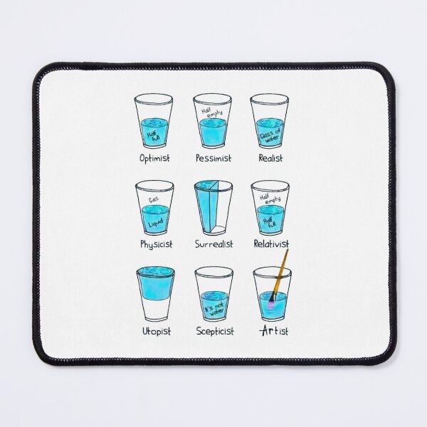 Item preview, GLASS OF WATER OPTIMIST PESSIMIST REALIST ETC / Cool and Funny designs designed and sold by DRK7DSGN.