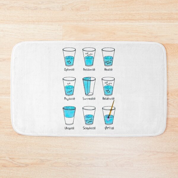Item preview, GLASS OF WATER OPTIMIST PESSIMIST REALIST ETC / Cool and Funny designs designed and sold by DRK7DSGN.