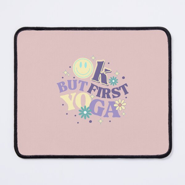 Item preview, Okay But First Yoga | Retro Yoga Quotes Quote Jokes | Vintage Retro Yoga Christmas Birthday Funny Gift for Girl Mom Woman designed and sold by JooArtPrints ★★★★★.