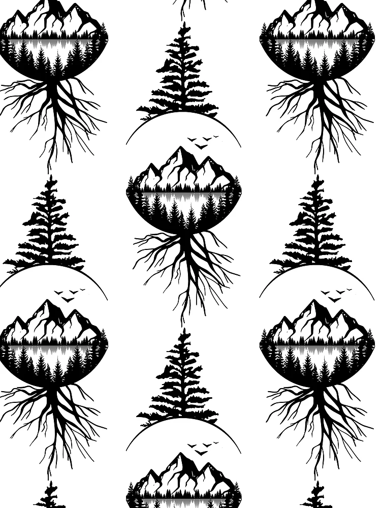 Thumbnail 3 of 3, Scarf, Tree and Roots designed and sold by shellnot.