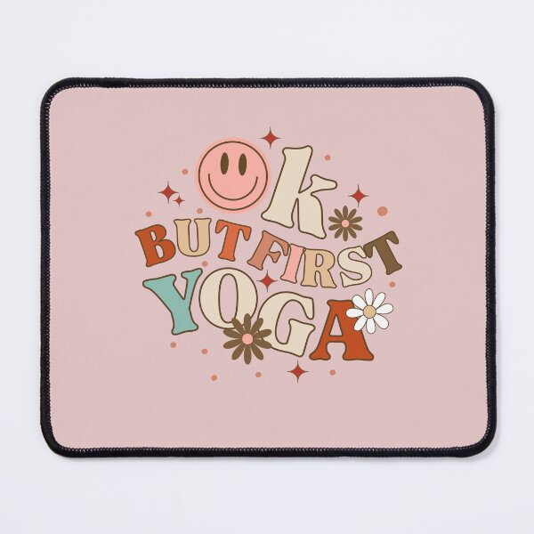 Item preview, Okay But First Yoga | Retro Yoga Quotes Quote Jokes | Vintage Retro Yoga Christmas Birthday Funny Gift for Girl Mom Woman designed and sold by JooArtPrints ★★★★★.