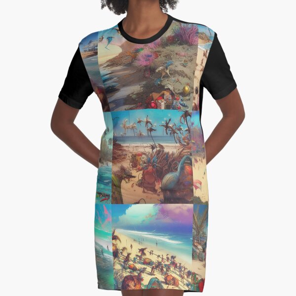 Beach Life Combo Graphic T-Shirt Dress