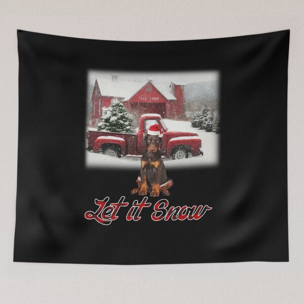 Item preview, Let It Snow Dobermann Christmas Day for Dog Lovers  designed and sold by zmekfeliut.