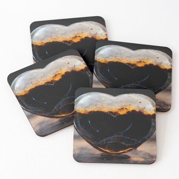 Item preview, Black Broken Heart Art in Sunset /  Broken Hearts Unwind Designs designed and sold by Unwind-Art-Work.