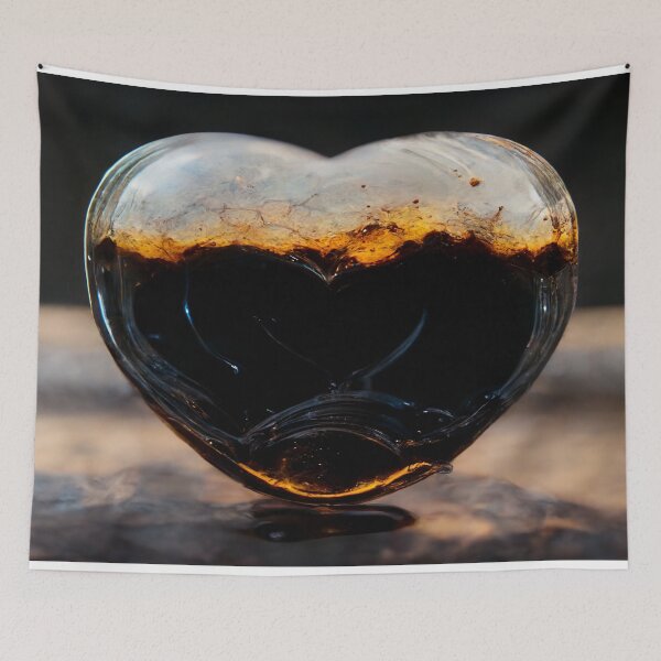 Item preview, Black Broken Heart Art in Sunset /  Broken Hearts Unwind Designs designed and sold by Unwind-Art-Work.