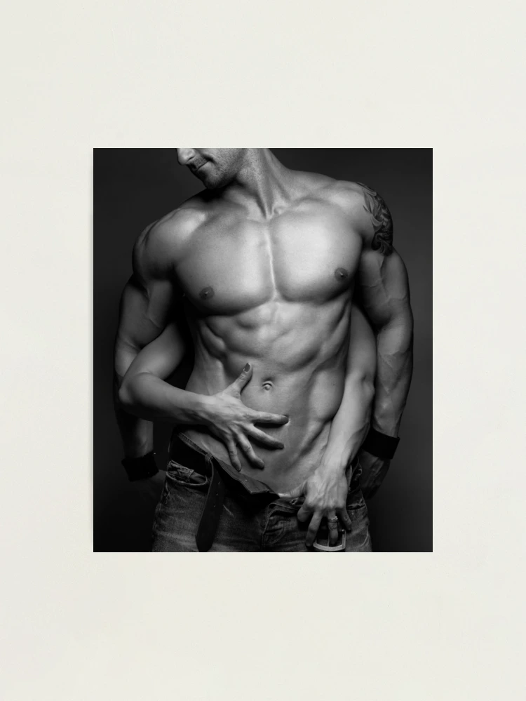 Woman hands touching muscular man's body art photo print Photographic  Print for Sale by MaximImages .com Exquisite Arts