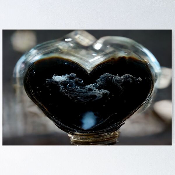 Item preview, Black Broken Heart Art in Sunset /  Broken Hearts Unwind Designs designed and sold by Unwind-Art-Work.