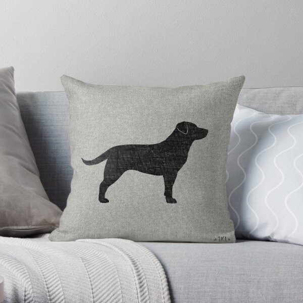 Black Labrador Retriever Silhouette(s) Throw Pillow