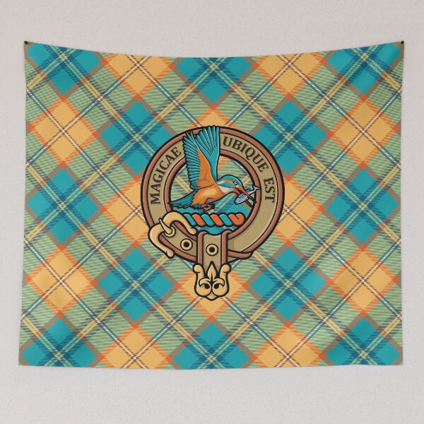 Item preview, Kingfisher Crest over Tartan designed and sold by sifis.
