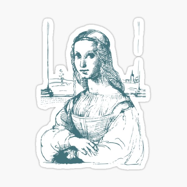 8 Bit Pixel Mona Lisa Etch A Sketch Die Cut Sticker the Louvre La