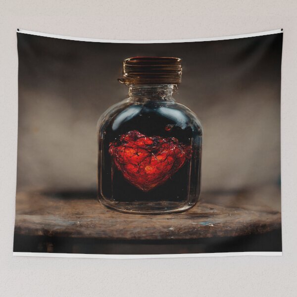 Item preview, Black Broken Heart Art in Sunset /  Broken Hearts Unwind Designs designed and sold by Unwind-Art-Work.