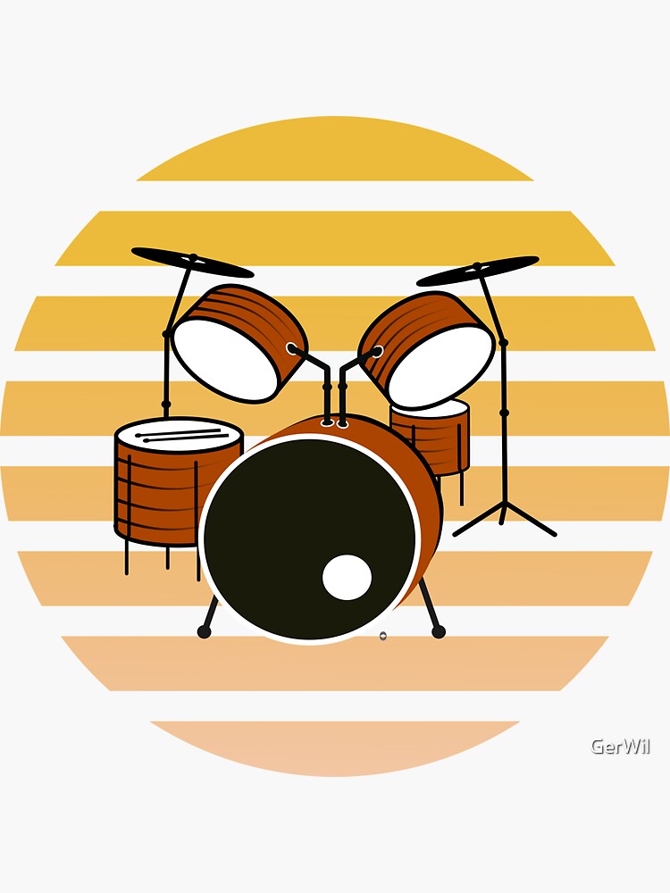 "Drum set logo" Sticker for Sale by GerWil Redbubble