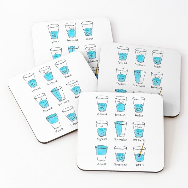 Item preview, GLASS OF WATER OPTIMIST PESSIMIST REALIST ETC / Cool and Funny designs designed and sold by DRK7DSGN.