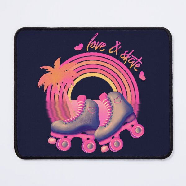 Item preview, Love and Skate Tropical Rainbow and Palm Tree V2 Pink, Orange, Blue Gray designed and sold by Guided by Light Art.
