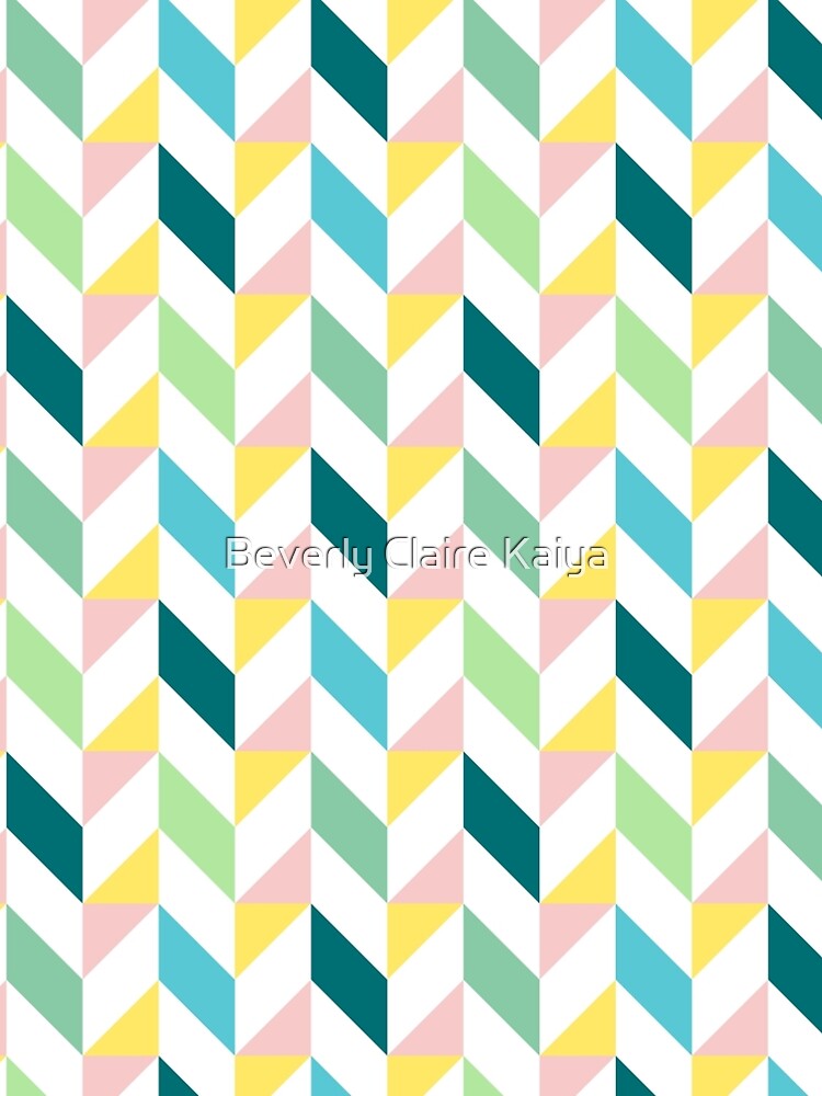 Colorful Geometric Pattern Teal Turquoise Mint Yellow Pink by beverlyclaire