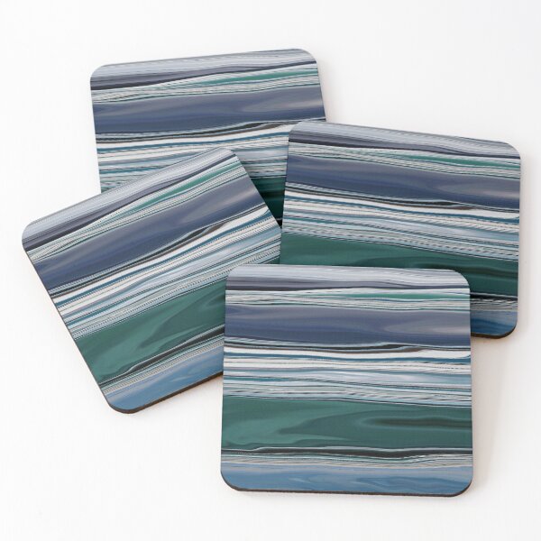 Item preview, Ocean Abstract Horizontal Stripes Beachy Vibes Beach House Décor Art 20 of 20  designed and sold by Beachy.