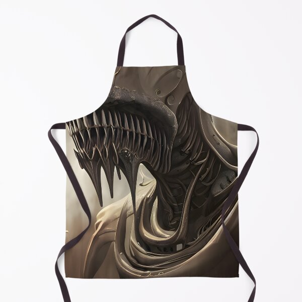 Item preview, Fantasy art painting of a biomech steampunk alien horror head designed and sold by UDDesign.