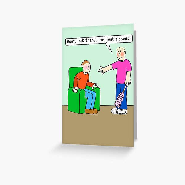 Gay New Home, Houseproud Cartoon Humor. Greeting Card