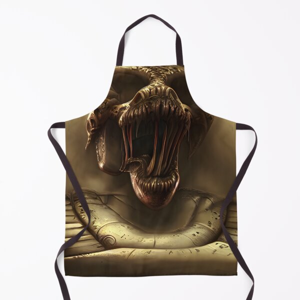 Item preview, Fantasy art painting of a biomech steampunk alien horror head designed and sold by UDDesign.
