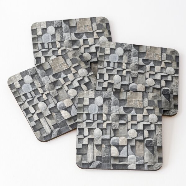 Item preview, pattern texture repeating cement wall grey black relief ston designed and sold by WeirdStation.