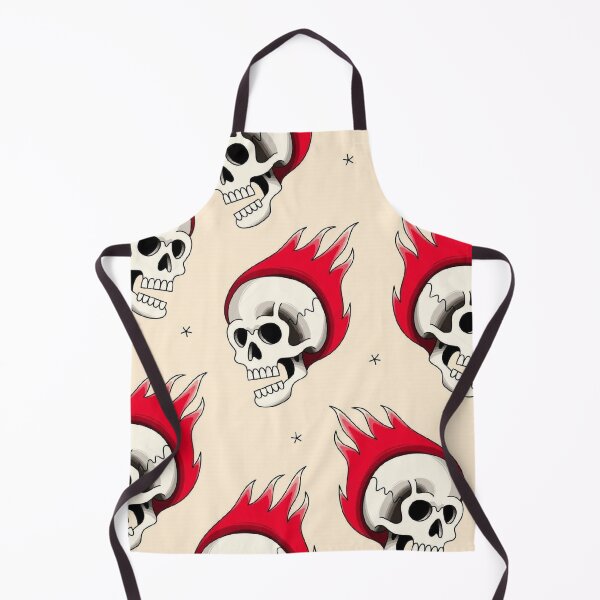 Item preview, Vector seamless pattern with cartoon flaming skull designed and sold by ketkidesign.