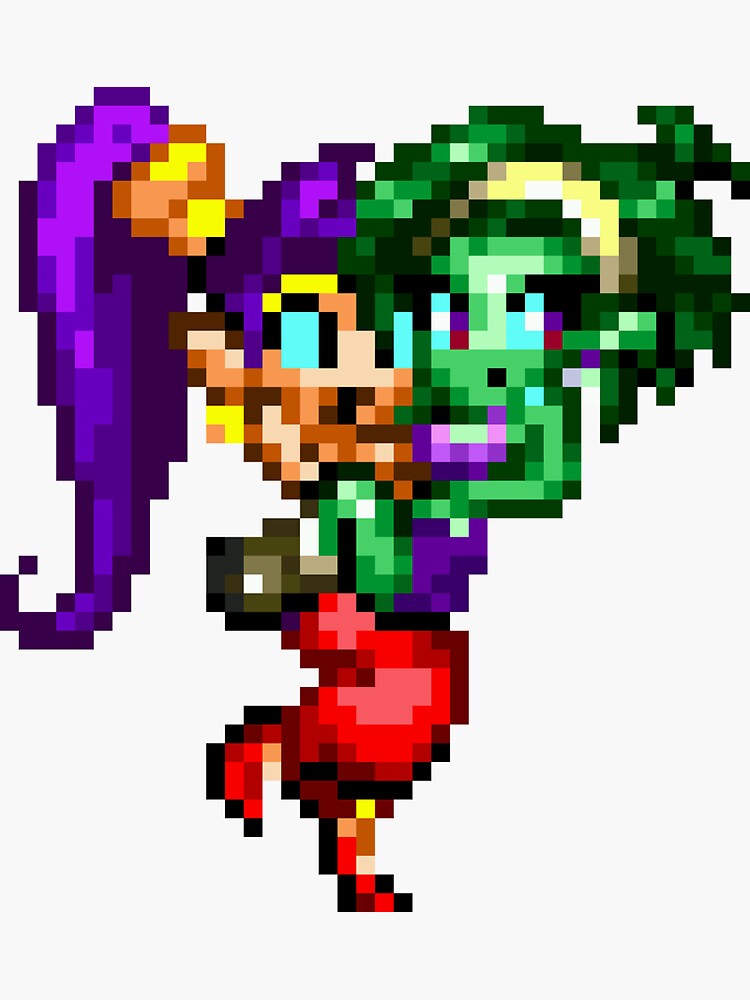 "Shantae And The Pirate's Curse Shantae And Rottytops (Pixel)" Sticker ...