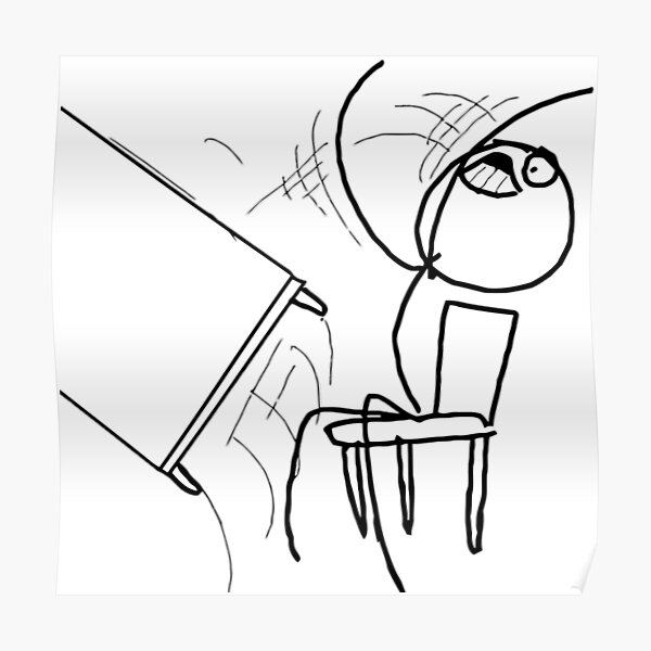 "Dlipping table meme" Poster for Sale by Juanscorner Redbubble