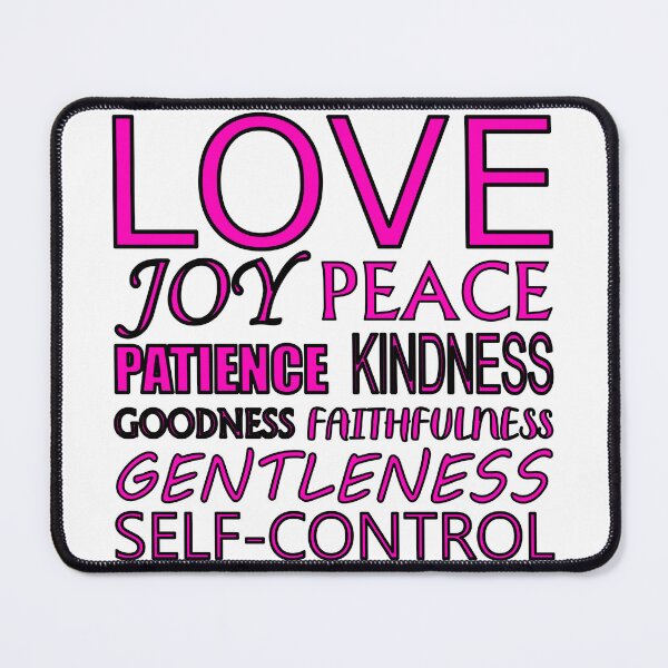 Item preview, Fruit of the Spirit Black and Hot Pink Text on White Background designed and sold by aheartforgod.