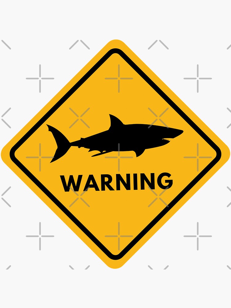 "Shark warning " Sticker for Sale by MalikaMarouane Redbubble