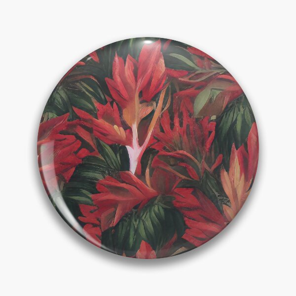 Item preview, Green and red leaf print designed and sold by AvatarNegro.