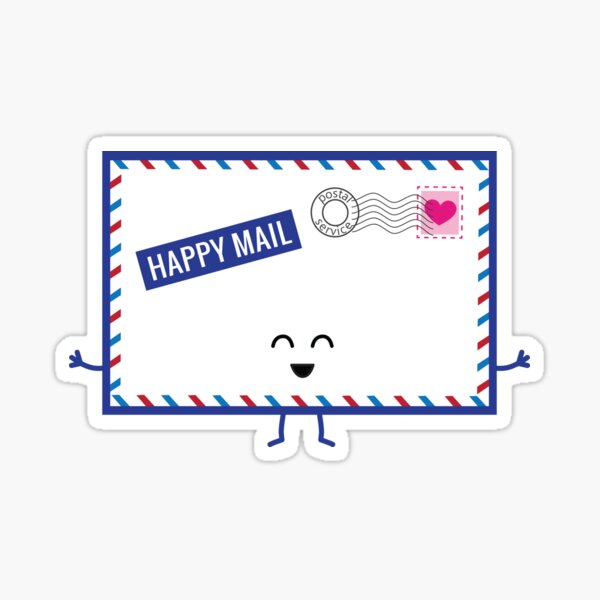 Happy mail stickers roll/ air mail stickers/ envelope stickers/ happy –  DokkiDesign