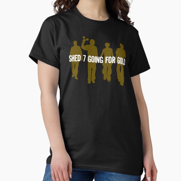 Vista previa del artículo con la obra «Shed Seven, Speakeasy, Going For Gold, Maximum High, Let It Ride, Change Giver, Vintage, Britpop», diseñado y vendido por ElasticaShirts.