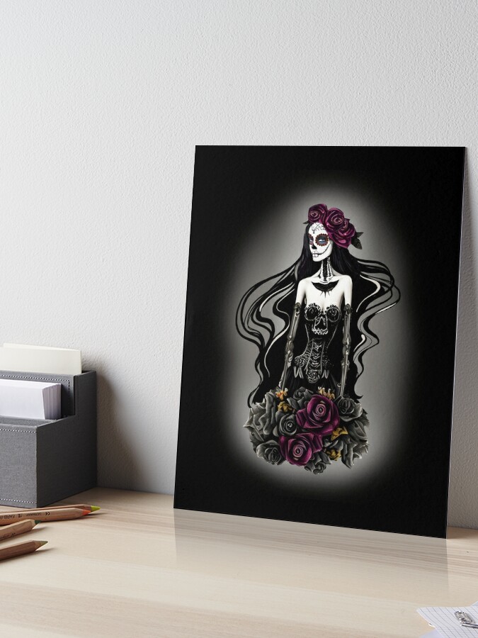 Lady skull, sugar skull, dark, La catrina, calavera, skeletons lovers, cool  skulls, bones, gothic floral lady - Sugar Skulls - Posters and Art Prints