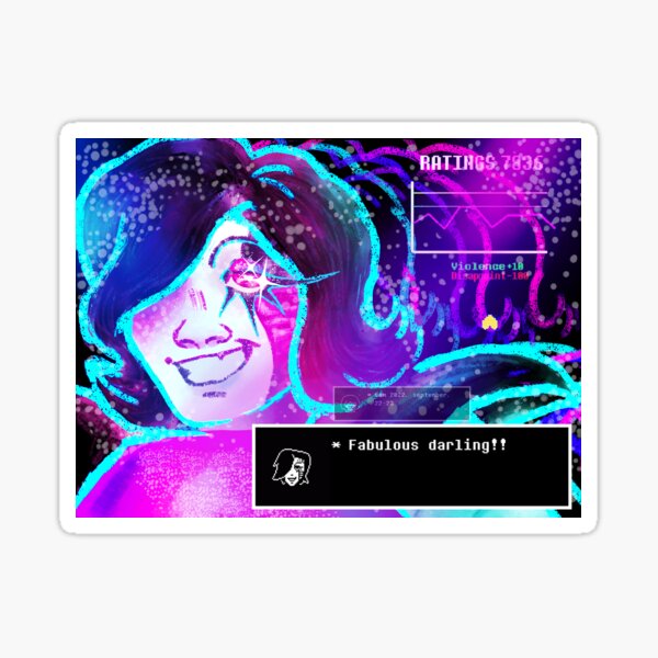 "mettaton ex fight scene" Sticker for Sale by bloodytissue | Redbubble