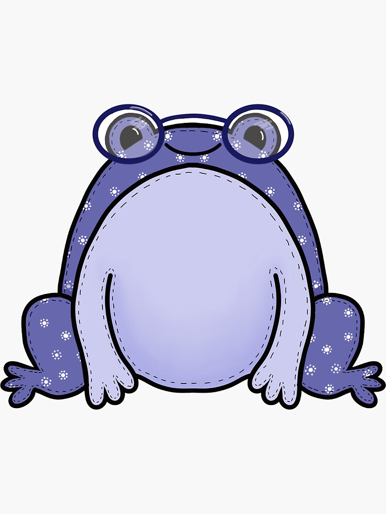 "Kawaii cute frog - purple and lavender - with glasses/specs" Sticker