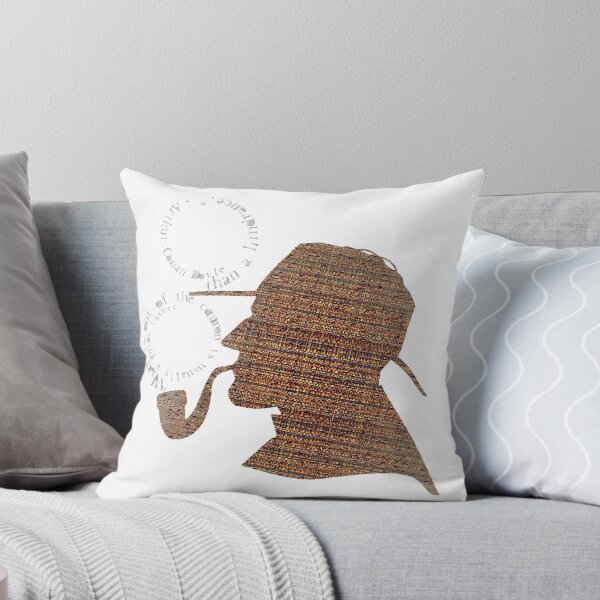 Item preview, sherlock holmes literary quote typography man cave art manique london detective brown tweed pattern designed and sold by Saburkitty.