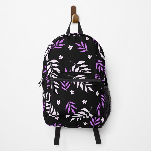 Item preview, Black and Purple Leaf Pattern designed and sold by LishiArts.