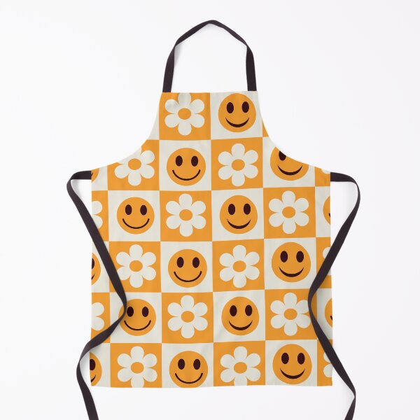 Item preview, Orange and white checkered flowers and Smiling faces pattern designed and sold by Yasminepatterns .