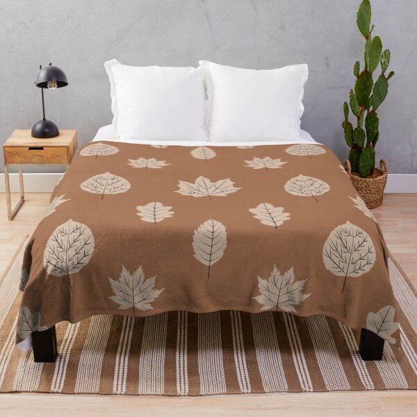 Item preview, Beautiful Minimal Autumn Leaves pattern on brown background designed and sold by Yasminepatterns .