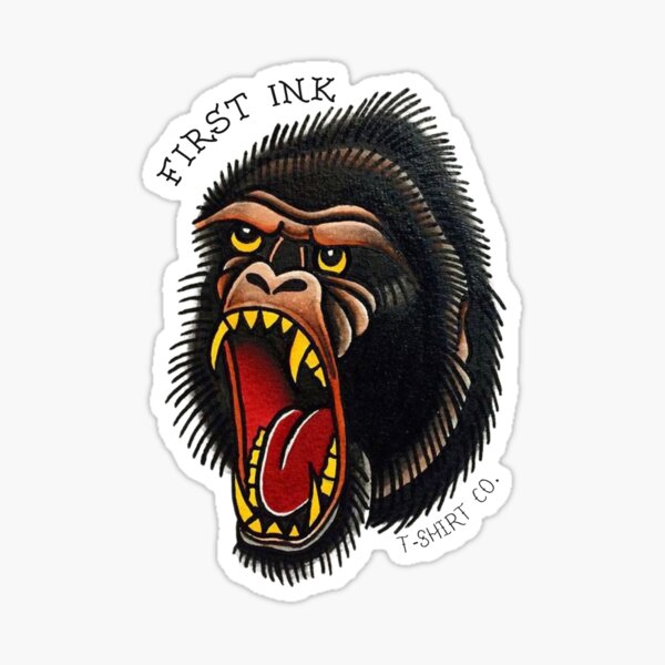 Black Angry Gorilla Face Tattoo Logo Stock Vector Royalty Free 2018293097   Shutterstock