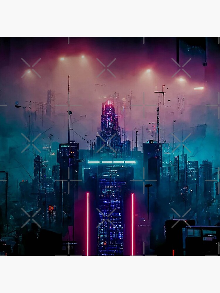 Cyberpunk City Arasaka Tower Premium Matte Vertical Poster